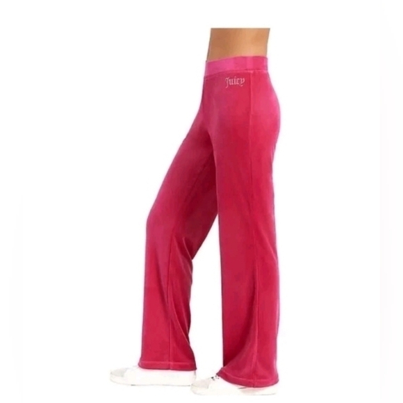 Juicy Couture Pink Velour Track Pants - Picture 2 of 6